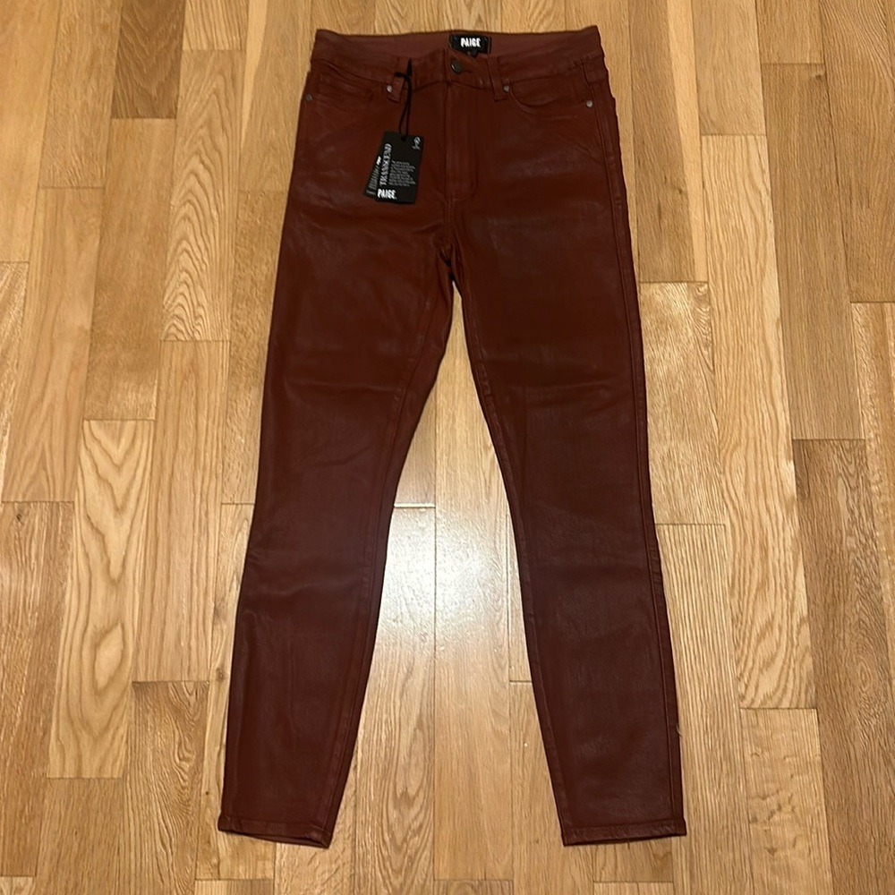 Paige HOXTON ANKLE in Burgundy Dust LUXE COATING NEW - Picture 5 of 10